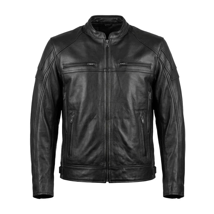 Ace - Ultra Men's Black Leather Motorcycle Jacket
