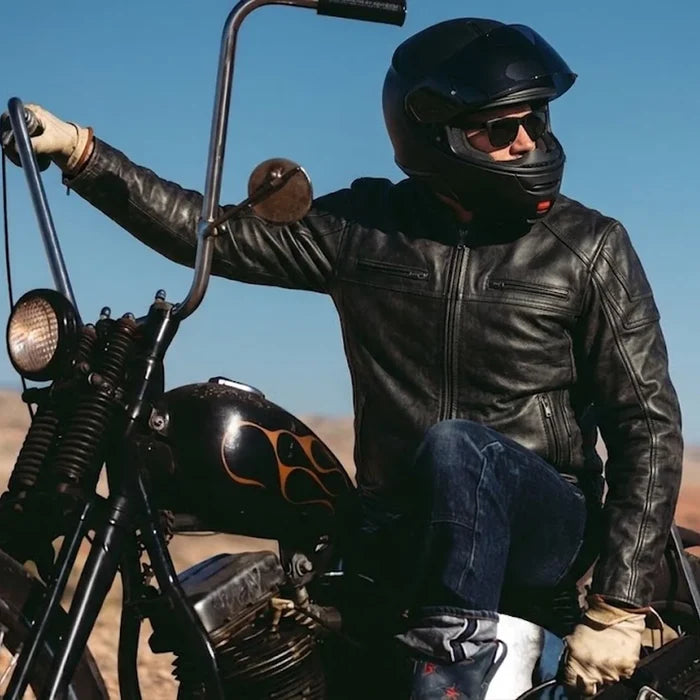 Ace - Ultra Men's Black Leather Motorcycle Jacket