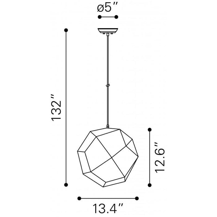 Bald Ceiling Lamp Gold