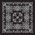BD258 Bandana Texas Paisley Black [27" x27"]
