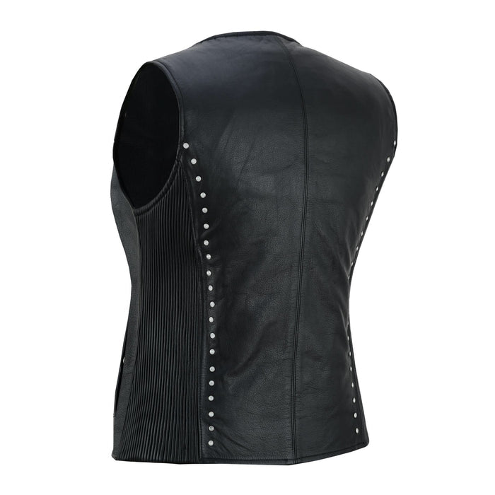 Biker Babe Women's Studded Leather Motorcycle Vest
