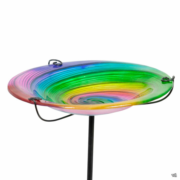 Rainbow Bird Bath and Feeder Garden Stake