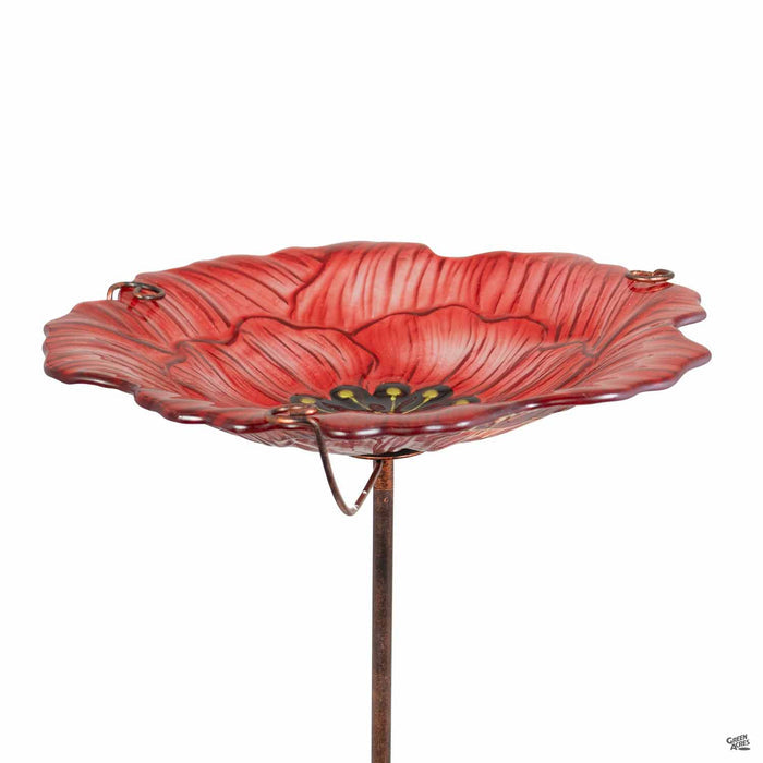 Poppy Bird Bath and Feeder Garden Stake