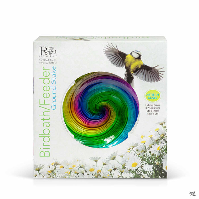 Rainbow Bird Bath and Feeder Garden Stake