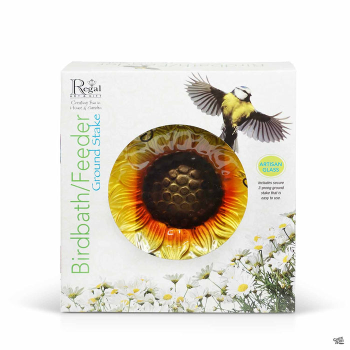 Sunflower Bird Bath and Feeder Garden Stake
