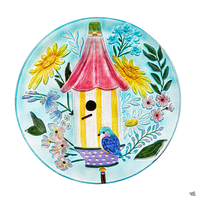 Bird House Glass Bird Bath