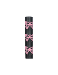 Black Leather Ponytail Wrap with Pink Butterflies