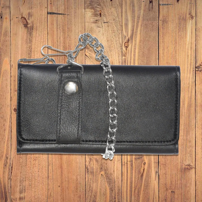 Black Trifold Leather Wallet
