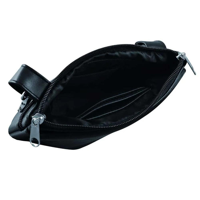 Blue Butterfly Themed Leather Clip-On Bag