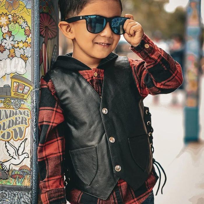 Boys Premium Leather Vest – Classic Style