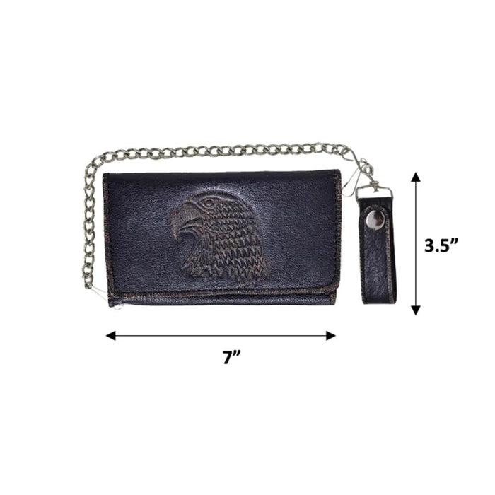 Brown Snap Closure Biker Wallet
