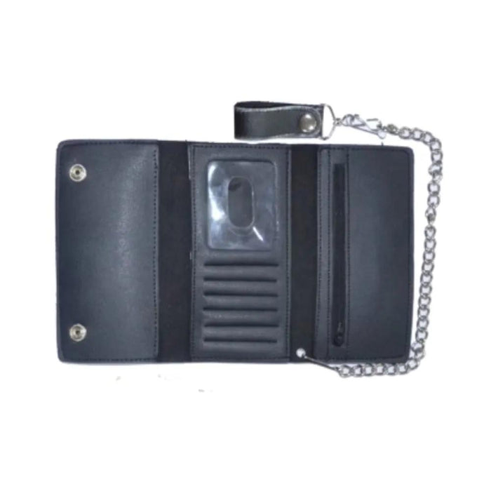 Brown Snap Closure Biker Wallet