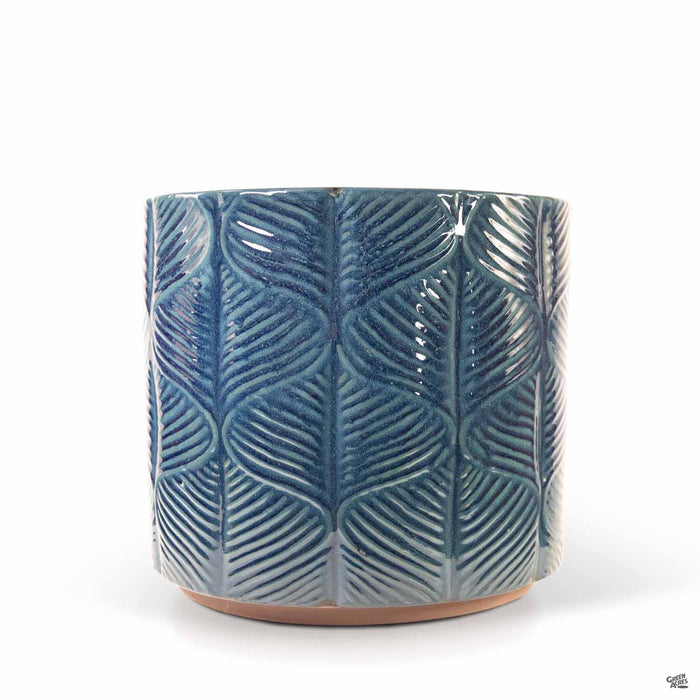 Cascades Cylinder Pot Blue 9.5 inch diameter x 8.75 inches tall