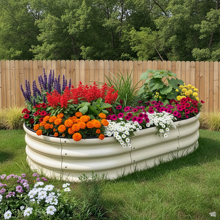 Oval Raised Bed White