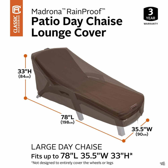 Madrona Furniture Cover for Chaise Lounge Size Chart