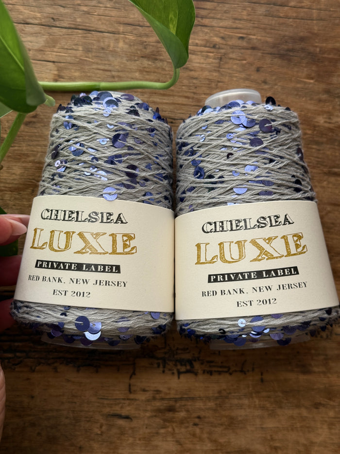 Chelsea Luxe Private Label Starlight Silver/Purple Sequins