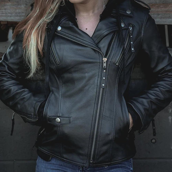 Cher - Women's Lambskin Leather Motorcycle Jacket