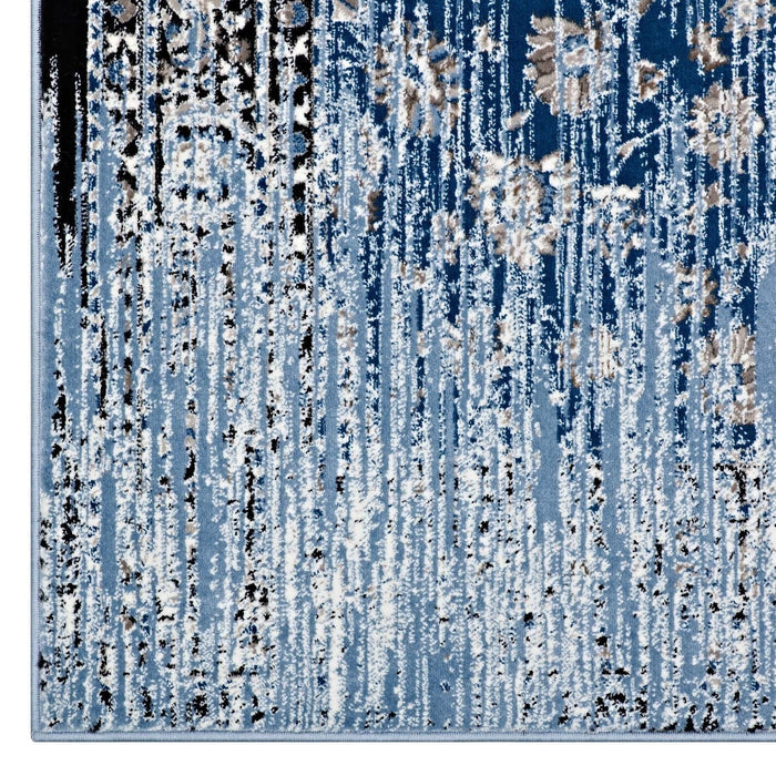 Chiara Moroccan Distressed Lattice Rug Blue