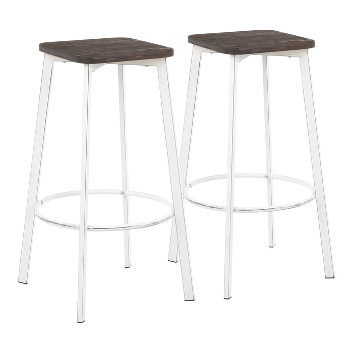Vintage White Metal/Espresso Bamboo