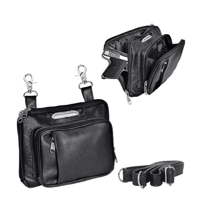 Classic Cowhide Clip-On Bag for Ladies