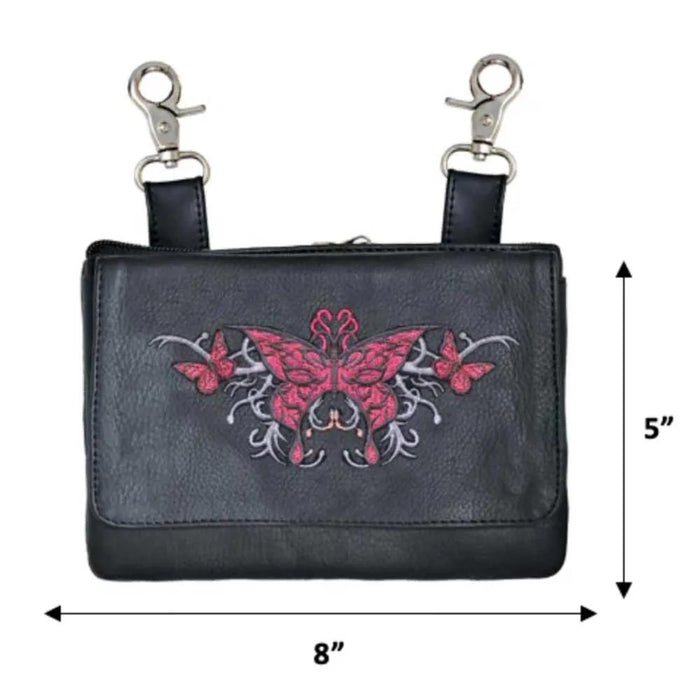Classic Cowhide Motorcycle Clip-On Bag for Ladies