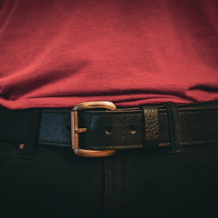 Classic Smooth Premium Black Leather Belt