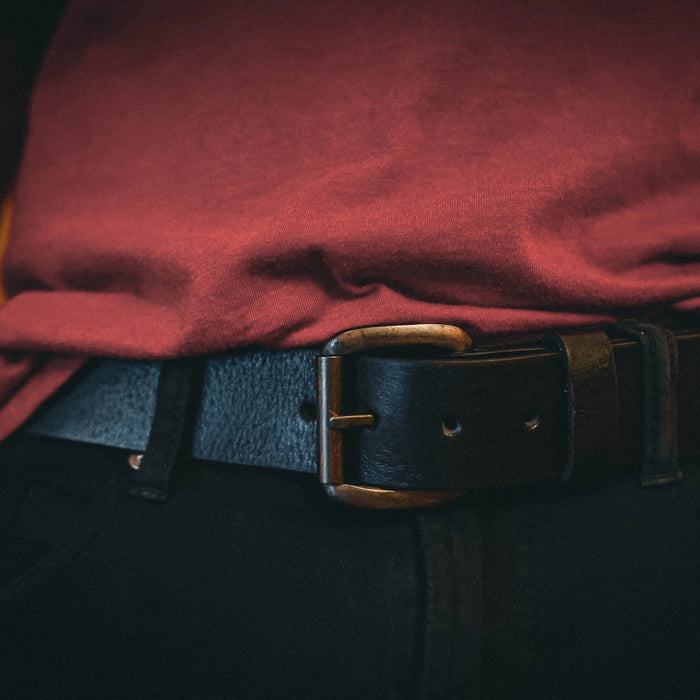 Classic Smooth Premium Black Leather Belt