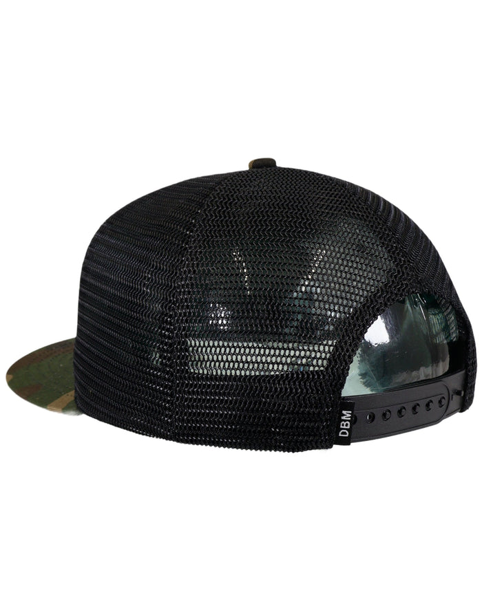 CLOSEOUT Camo Classic Trucker Patriotic Text Patch Hat