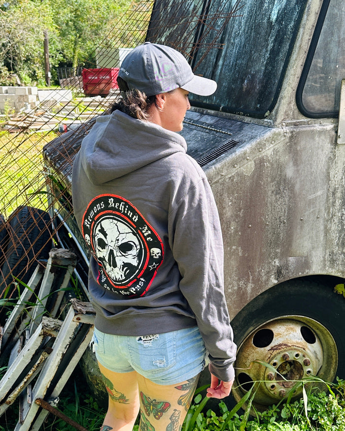 CLOSEOUT Unisex Red Ring Logo Charcoal Zip-Up Hoodie