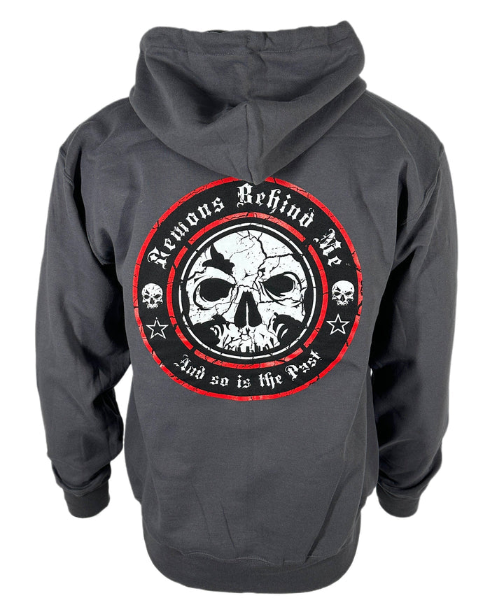 CLOSEOUT Unisex Red Ring Logo Charcoal Zip-Up Hoodie