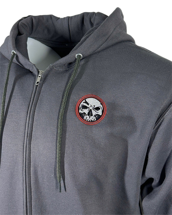 CLOSEOUT Unisex Red Ring Logo Charcoal Zip-Up Hoodie