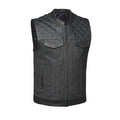 Cobalt - Men's Leather/Denim Club Style Motorcycle Vest