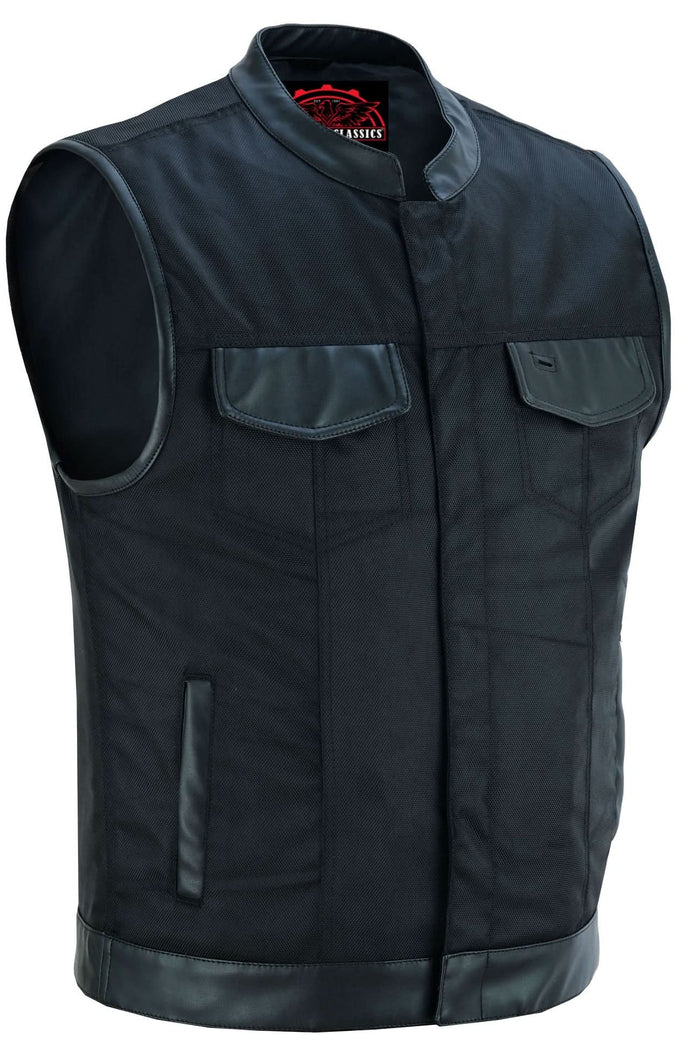 Concealed Snap Closure, Textile Material, Scoop Collar & Hidden