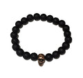 Copper Skull - Lava Rock Bead Bracelet