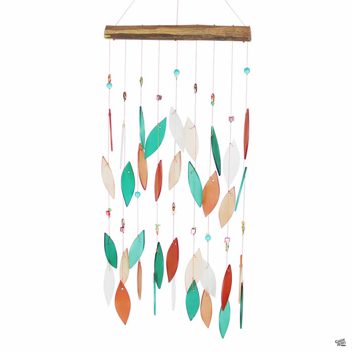 Coral and Teal Glass Bead Wind Chime