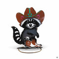 Cowboy Raccoon Metal Yard Art