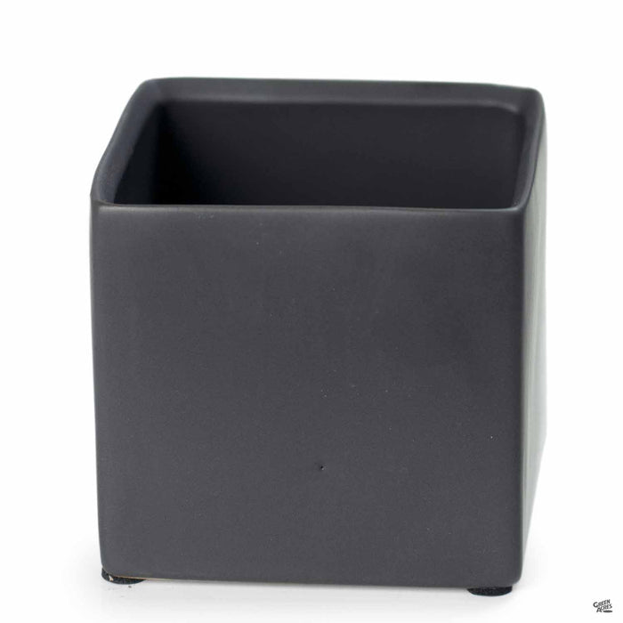 Cube Cache Pot 4.5 inch Matte Black