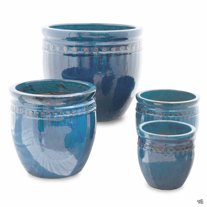 Decor Pot with Pattern - All 4 Sizes in Teal