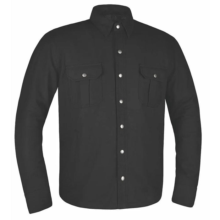 Defender - Men's armored Motorcycle Flannel Shirt (Black)