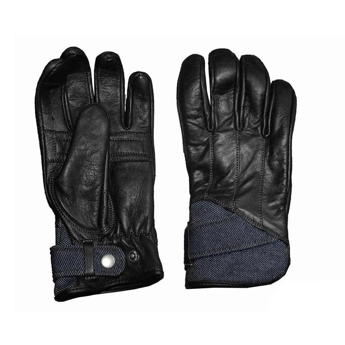 DenimLock - men's Leather/Denim Motorcycle Gloves
