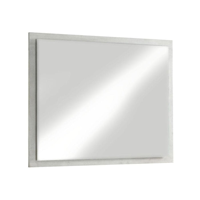 Destination Floating Glass Mirror in Cotton Grey