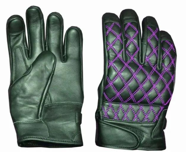 Diamond Grip - Women's Leather Motorcycle Gloves