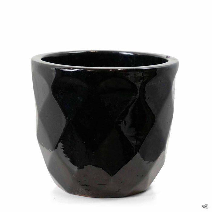 Diamond Planter in Black 10 inch