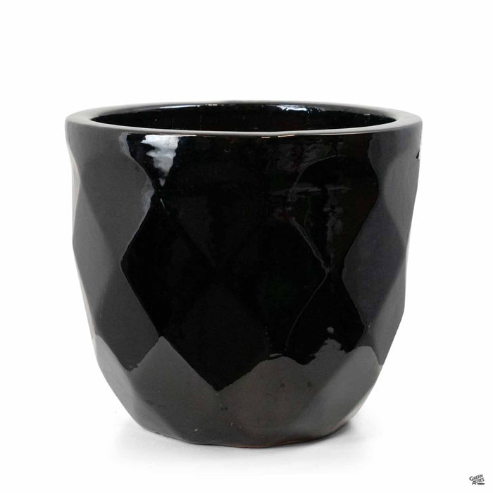 Diamond Planter in Black 13 inch