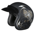 DOT Approved Daytona Cruiser Open Face Motorcycle Helmet - Men, Women & Youth - With Visor & Graphics - W/ Wild Soul