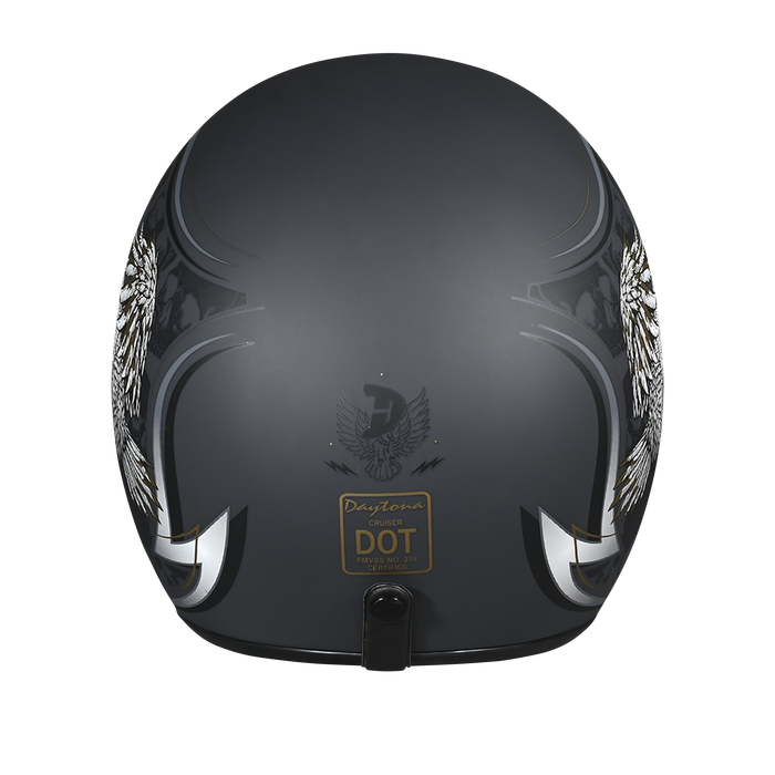 DOT Approved Daytona Cruiser Open Face Motorcycle Helmet - Men, Women & Youth - With Visor & Graphics - W/ Wild Soul