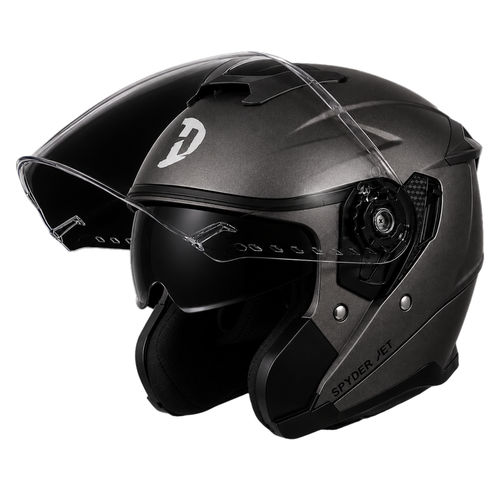 D.O.T. & ECE Daytona Spyder Jet- Gun Metal Grey Dull Metallic