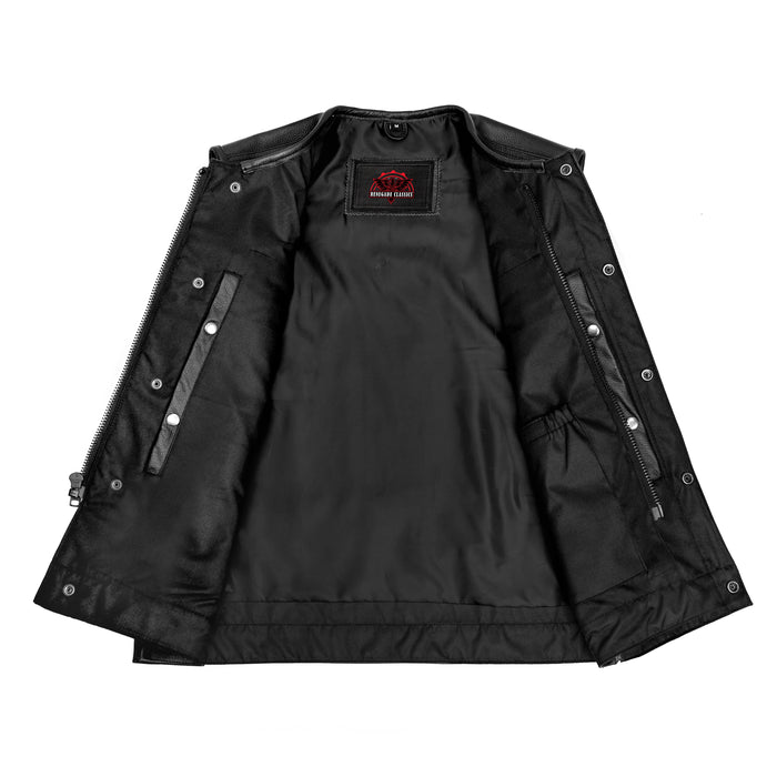 Eclipse Black Motorcycle Vest - Hidden Smart Access Pockets & Durable Lining
