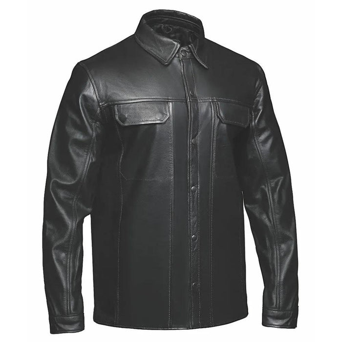 Edge - Premium Men's motorcycle Leather Jacket (Shirt Style)