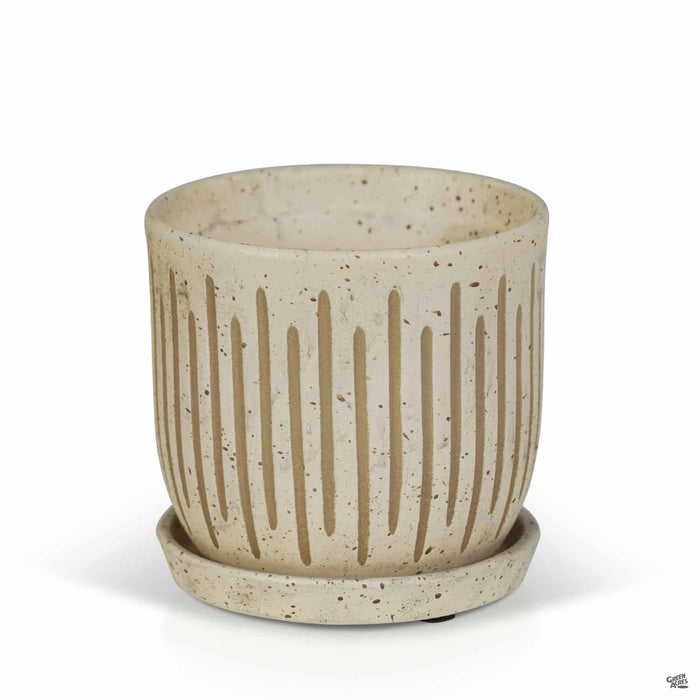 Eden White Etched Pot 5.5 inch